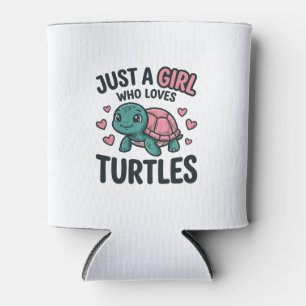 Süßes Turtle-Liebhaber-Mädchen Vintage-Gravur-Shir Dosenkühler