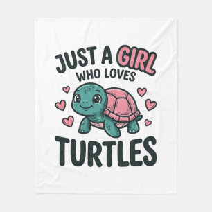 Süßes Turtle-Liebhaber-Mädchen Vintage-Gravur-Shir Fleecedecke
