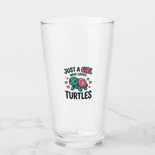 Süßes Turtle-Liebhaber-Mädchen Vintage-Gravur-Shir Glas