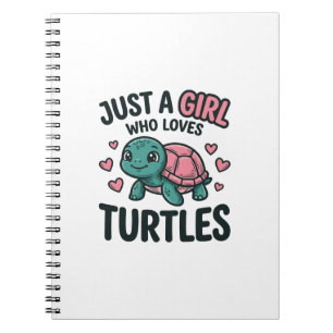 Süßes Turtle-Liebhaber-Mädchen Vintage-Gravur-Shir Notizblock