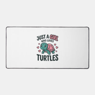 Süßes Turtle-Liebhaber-Mädchen Vintage-Gravur-Shir Schreibtischunterlage