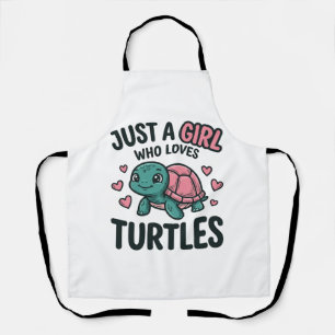 Süßes Turtle-Liebhaber-Mädchen Vintage-Gravur-Shir Schürze