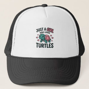 Süßes Turtle-Liebhaber-Mädchen Vintage-Gravur-Shir Truckerkappe