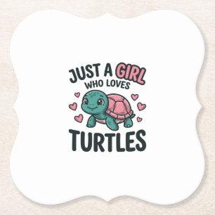 Süßes Turtle-Liebhaber-Mädchen Vintage-Gravur-Shir Untersetzer