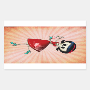 Süßes u. beängstigendes Skeleton Mädchen Rechteckiger Aufkleber