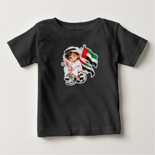 Süßes UAE-Flagge-Fußball-Jungen-Baby-T-Shirt – Kin Baby T-shirt