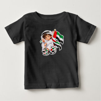 Süßes UAE-Flagge-Fußball-Jungen-Baby-T-Shirt – Kin Baby T-shirt