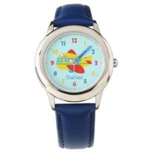 Süßes und buntes Passagierflugzeug Armbanduhr