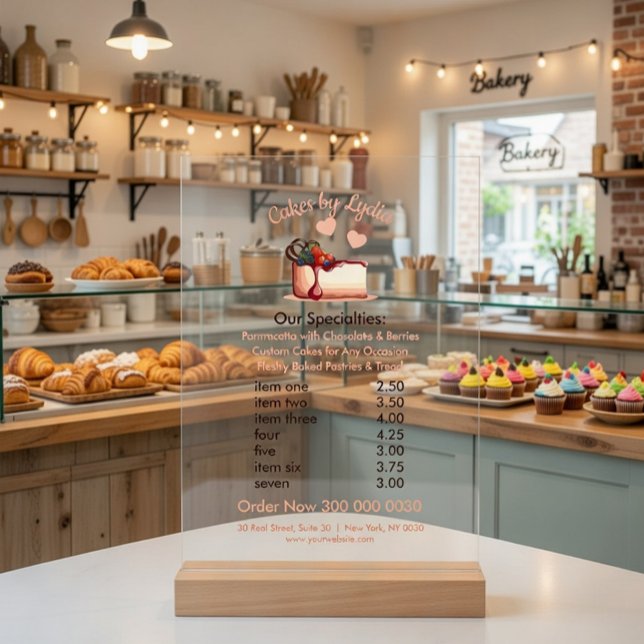 Süßes und elegantes Dessertmenü Acrylschild (Von Creator hochgeladen)