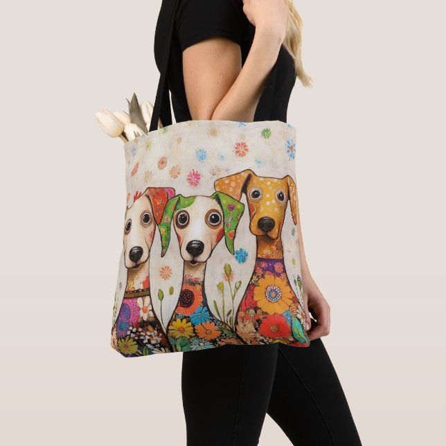 Süßes und farbenfrohes Hundedesign (Von Nahem)