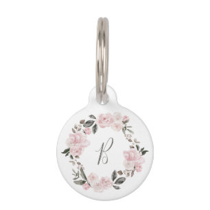 Süßes und hübsches rosa florales Wasserfarbdesign Haustiermarke