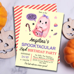 Süßes und leckeres Gespenst Süßigkeiten 2. Geburts Einladung