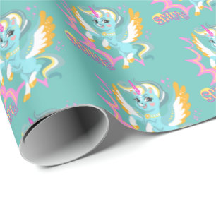 Süßes und mächtiges Einhorn Geschenkpapier