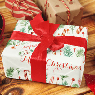Süßes und Niedliches Candy Canes Frohe Weihnachten Geschenkpapier