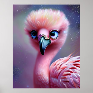 Süßes und Niedliches Kawaii Baby Flamingo Poster