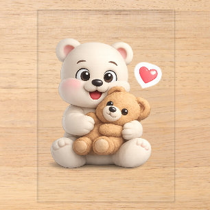 Süßes und niedliches Teddybär-Design Acryleinladungen