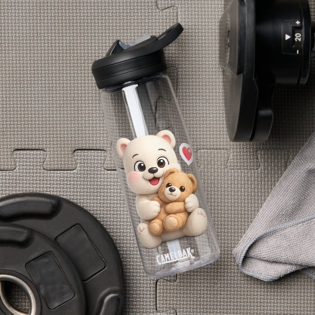 Süßes und niedliches Teddybär-Design Trinkflasche (Fitnessstudio (gedreht))