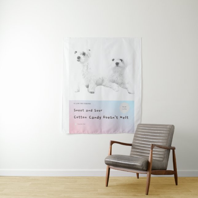 Süßes und saures Cotton Candy schmilzt nicht Wandteppich (Beispiel)