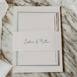 Süßes und Whimsisches Elfenbein und Käfig Grün | H Einladungsbanderole