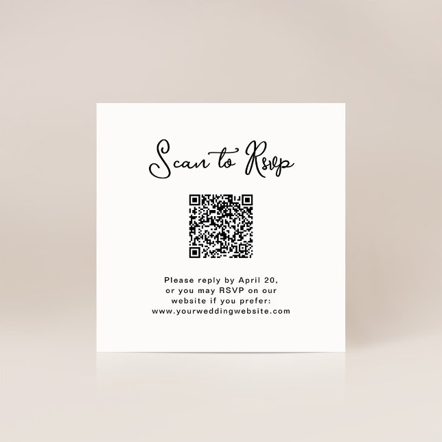 Süßes und Whimsisches | UAWG mit QR-Code Begleitkarte (A sweet and simple wedding rsvp card with scannable QR code)