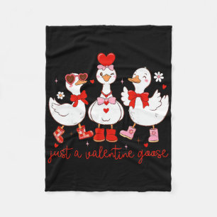 Süßes-Valentins-Gans-Trio-Herzen-Coquette-Schleife Fleecedecke