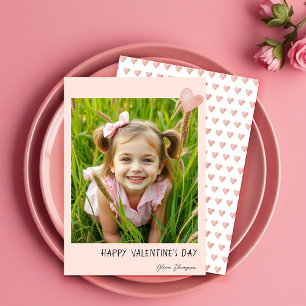 Süßes Valentins-Pink-Herz Handbemalt Feiertagskarte