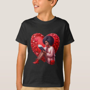Süßes Valentinsbuch Mädchen Mit Herz Lesende Frau  T-Shirt