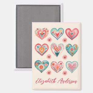 Süßes Valentinsherz-Muster Magnet