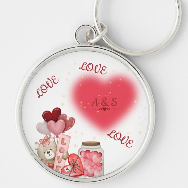 Süßes Valentinskettchen Schlüsselanhänger (Vorne)