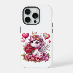 Süßes Valentinstag-Einhorn iPhone 15 Pro Hülle