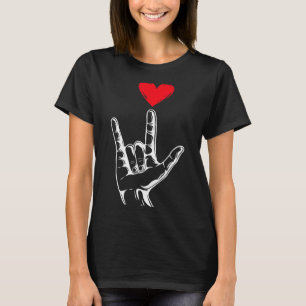 Süßes Valentinstag Ich liebe dich Handgebärde T-Shirt
