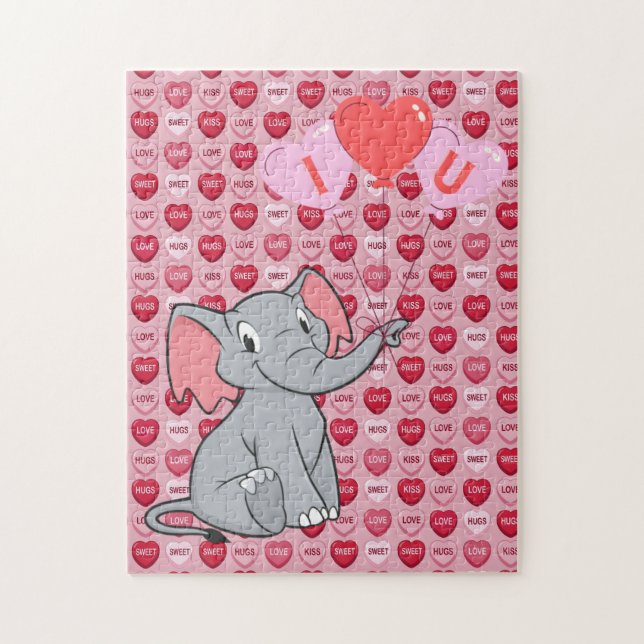 süßes Valentinstag-Ich-liebe-dich-Herz Puzzle (Vertikal)