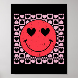 Süßes Valentinstag-Lächeln Gesicht Herz für Teenag Poster