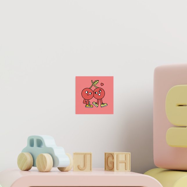Süßes Valentinstag-Paar Kunst 🍒❤️ Foliendrucke (In Situ (Kinderzimmer 2))