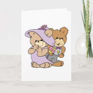 süßes Valentinstags-Date-Teddybär-Paar Feiertagskarte