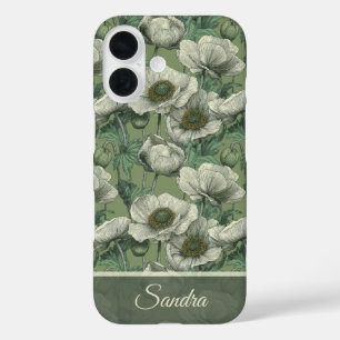 Süßes Valentinstagsgeschenk Anemonen Floral Maßanf iPhone 16 Hülle