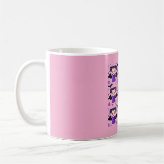 Süßes Vampir-Mädchen lila Halloween-Muster Kaffeetasse