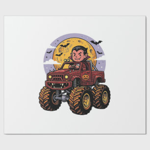 Süßes Vampir-Monster-Truck-Halloween-Shirt-Design_ Geschenkpapier