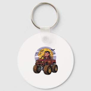 Süßes Vampir-Monster-Truck-Halloween-Shirt-Design_ Schlüsselanhänger