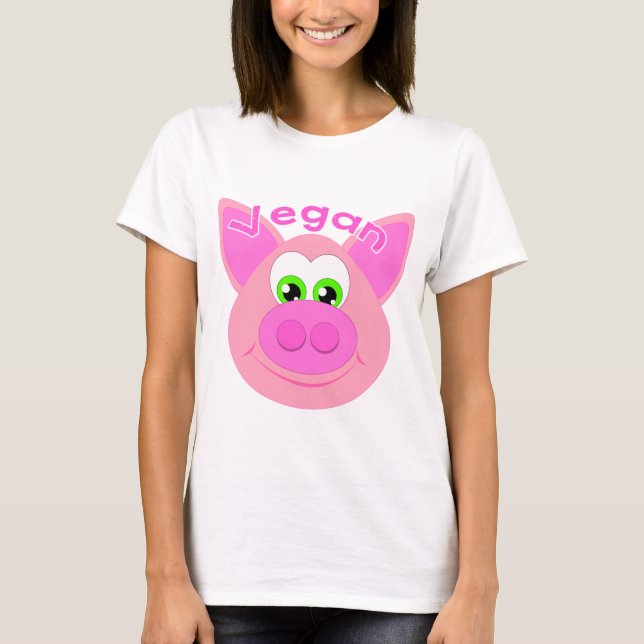 Süsses Vegan Schwein / Pig / Go Vegan T-Shirt (Vorderseite)