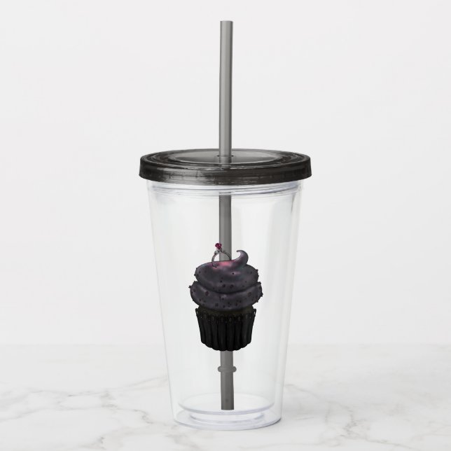 Süßes Verlobung Cupcake Acryltrinkbecher (Vorderseite)