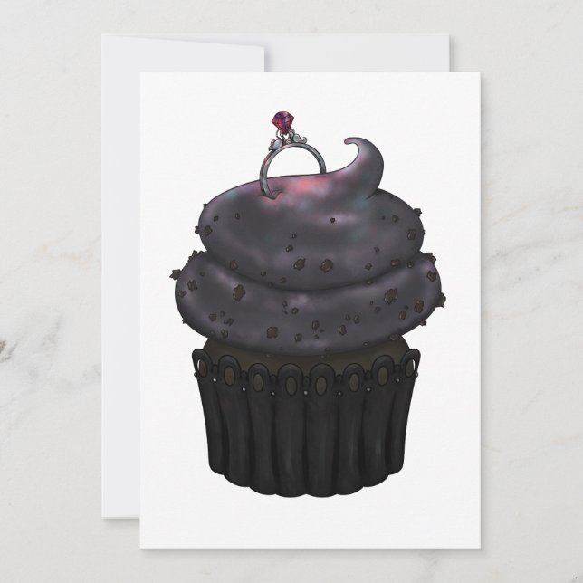 Süßes Verlobung Cupcake Einladung (Vorderseite)