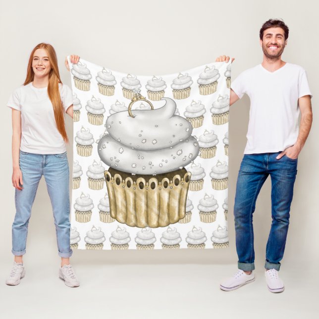 Süßes Verlobung Cupcake Fleecedecke (Beispiel)