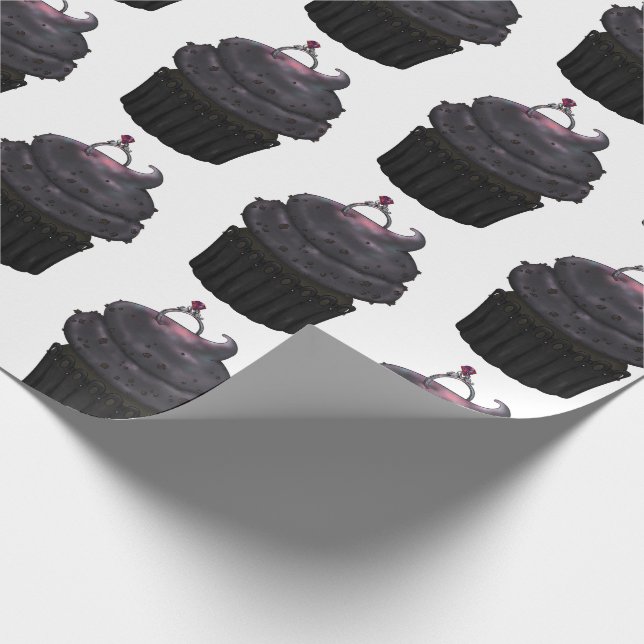 Süßes Verlobung Cupcake Geschenkpapier (Ecke)