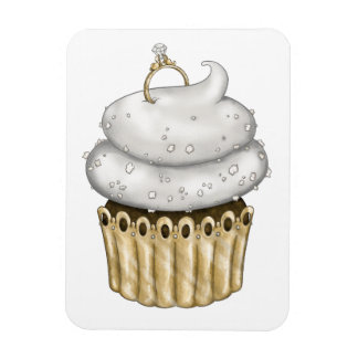 Süßes Verlobung Cupcake Magnet