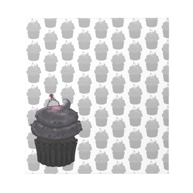 Süßes Verlobung Cupcake Notizblock (Vorderseite)