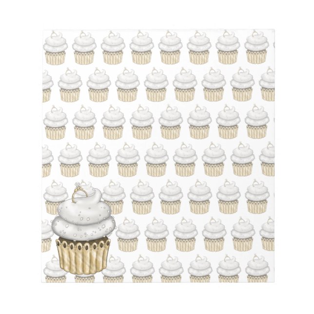 Süßes Verlobung Cupcake Notizblock (Vorderseite)
