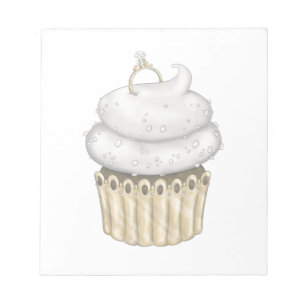 Süßes Verlobung Cupcake Notizblock