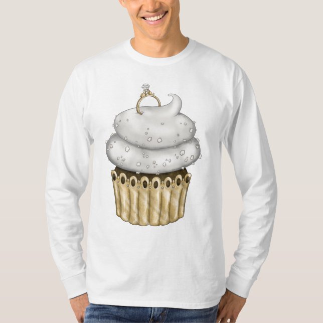 Süßes Verlobung Cupcake T-Shirt (Vorderseite)