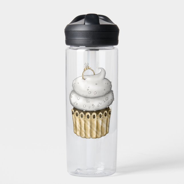 Süßes Verlobung Cupcake Trinkflasche (Vorderseite)